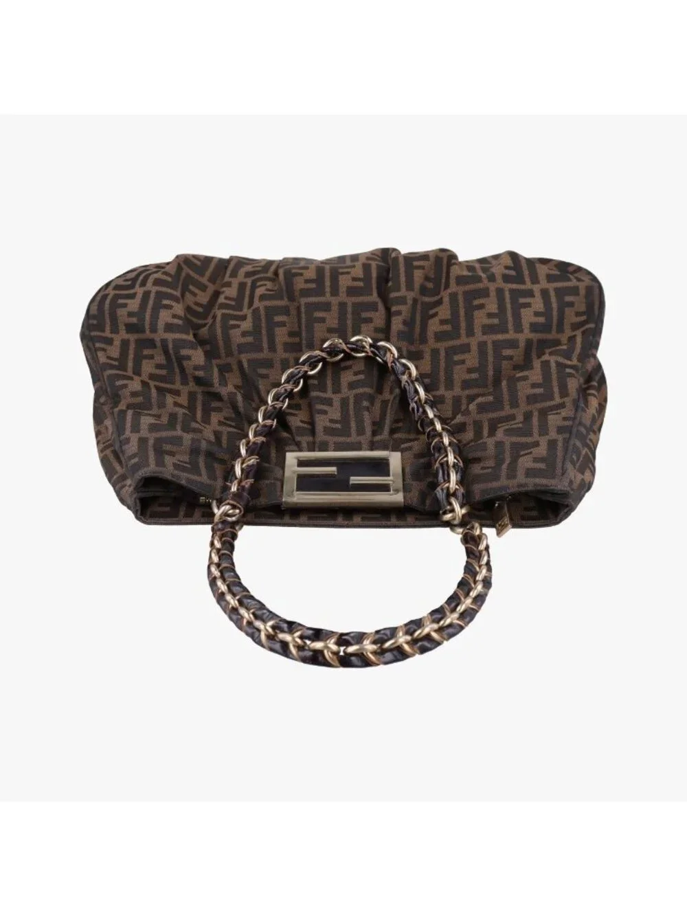 Fendi Mia Brown Canvas Shoulder